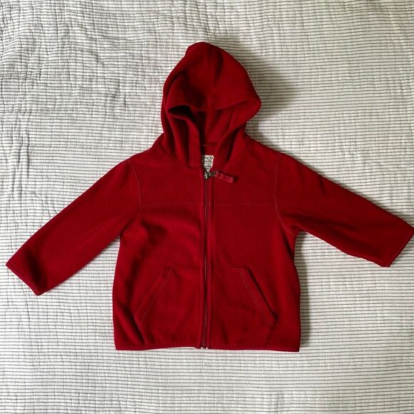 Children's Place Fleece Hooded Jacket Red Kids 4T - Picture 1 of 5